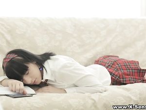 Busty Teenage Schoolgirl Fucked By Two Men