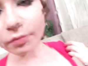 Sloppy Sucking Redhead Gags On His Long Dick