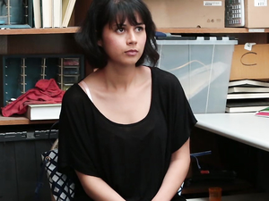 Fucking A Slutty Shoplifting Chick Bent Over His Desk