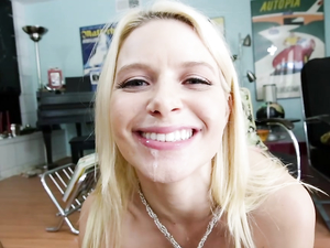 Sweet And Sexy Anikka Albrite Sucks Dick In Spandex Pants